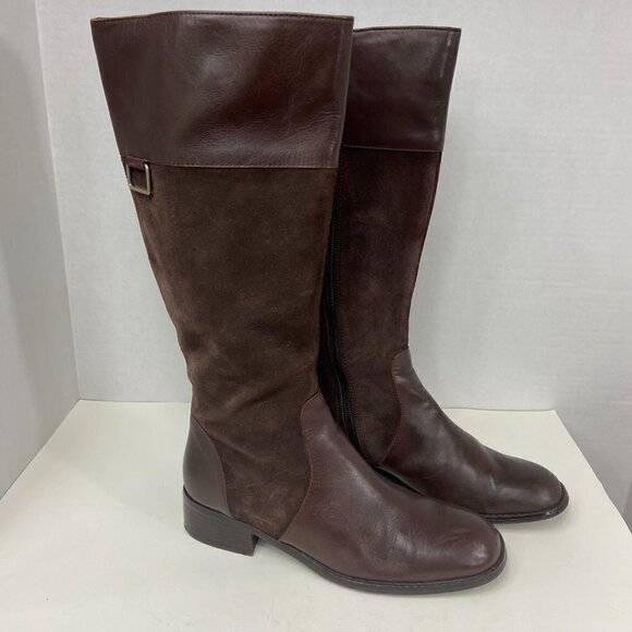 Coldwater Creek Chocolate Brown Leather & Suede Mid Calf Boot, size 6 - Picture 15 of 15